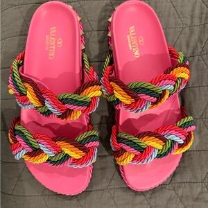 Valentino Rainbow Braided Sandals